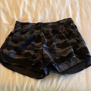 Athleta Black and Gray Athletic Shorts Lightweight Elastic Waist